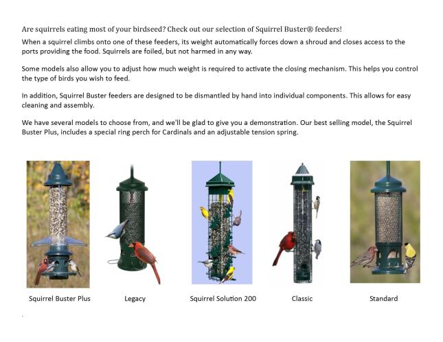 Squirrel Buster Feeders